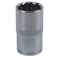 1/2in Drive Shallow Metric MM Socket 12 Sided Bi-Hex with Knurled Ring