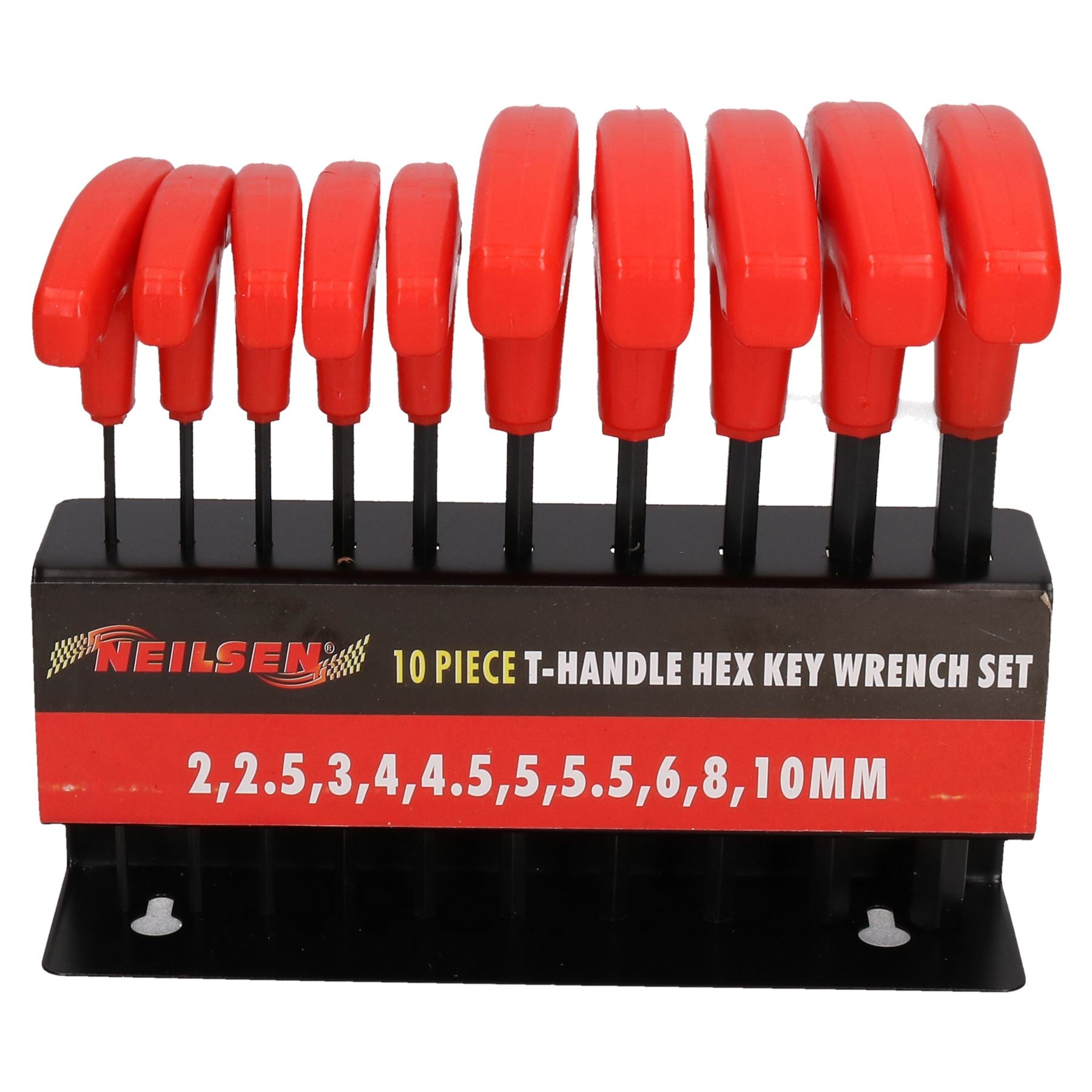 Metric MM T Handle Allen Hex Key Wrench Set 2mm - 10mm 10pc Set