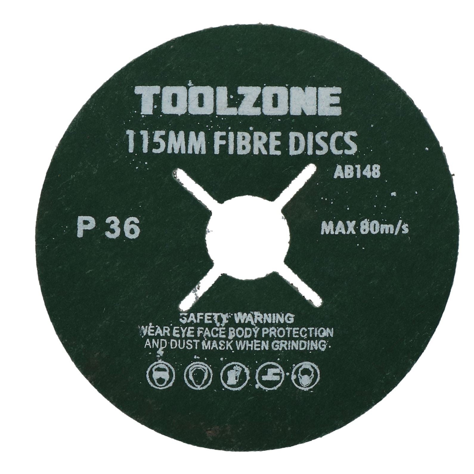 115mm 4.5” 36 Grit Coarse Fibre Sanding Abrasive Discs For Wood Metal