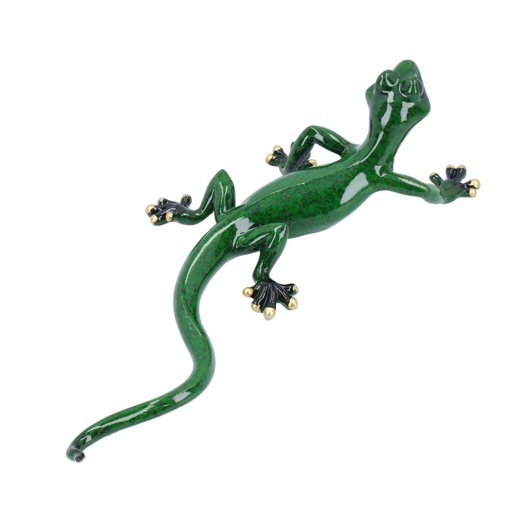 Green Gecko Lizard Resin Wall Shed Sculpture Statue Ornament House Medium