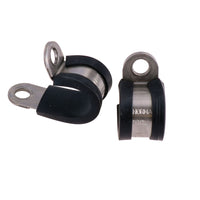 Pack of 10 Stainless Steel Rubber Lined P Clips Pipe Cable Clamp