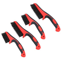 Handheld Wire Brush Rust Removal Cleaning Rubber Soft Grip Handle 11” + 8.5”