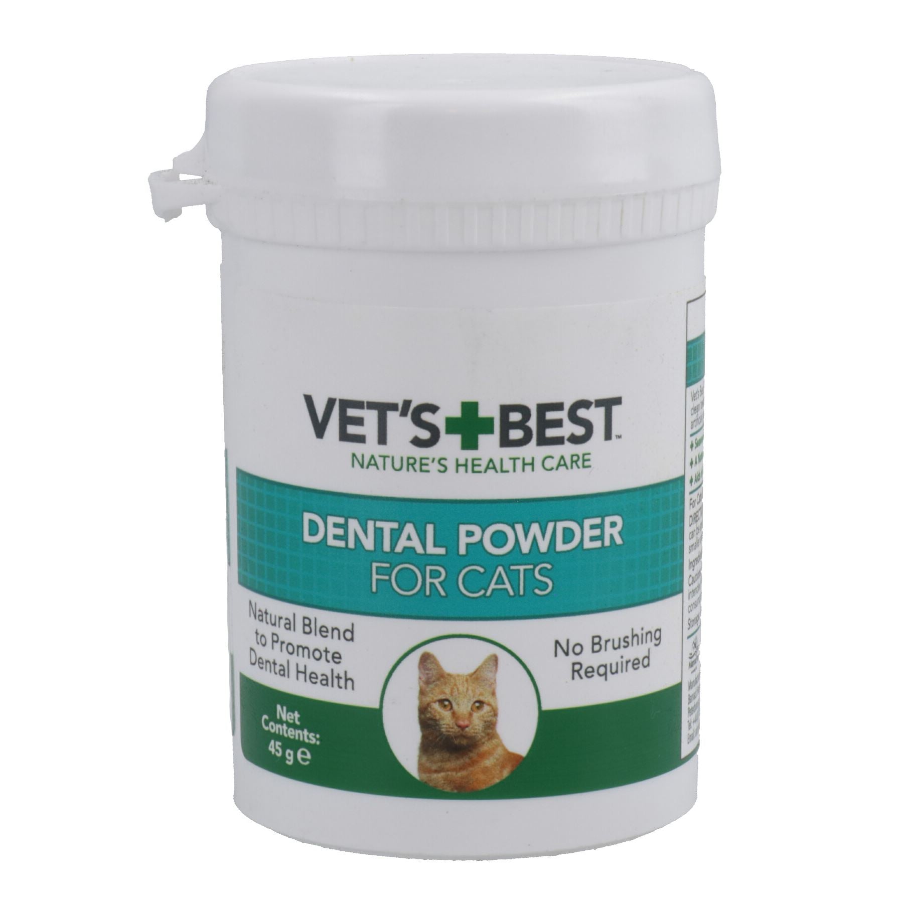 1 Tub 45g of Cat's Natural Dental Powder To Promote Dental Health With Scoop