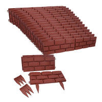 Brick Terracotta Effect Garden Lawn Edging Border Bordering Separator Plastic