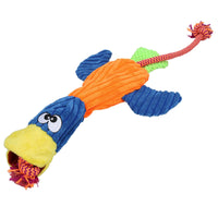 Plush Rope Cordy Catchers Duck Dog Play Toy With Squeak Pet Dog Puppy Gift