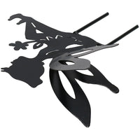 Set of 4 Small Black Fairy Silhouettes With Stake Garden Deco Ornament