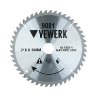 216mm x 30mm TCT Tungsten Carbide Tipped Circular Saw Blades 48 Teeth