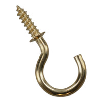 Shouldered Screw Hooks Fasteners Hanger Brass Plated 10mm Dia 19mm Length