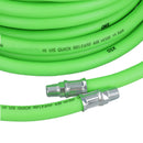 10 Metres Soft Rubber Hi-Vis Air Compressor Hose + Euro Quick Release Fittings