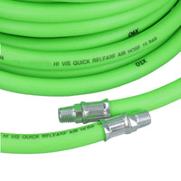 10 Metres Soft Rubber Hi-Vis Air Compressor Hose + Euro Quick Release Fittings