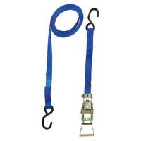 Blue Ratchet Strap Tie Down Trailer 4m Hook Cargo Strap 325kg Recovery