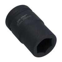 1" Drive Double Deep MM Impact Impacted Socket 6 Sided Single Hex