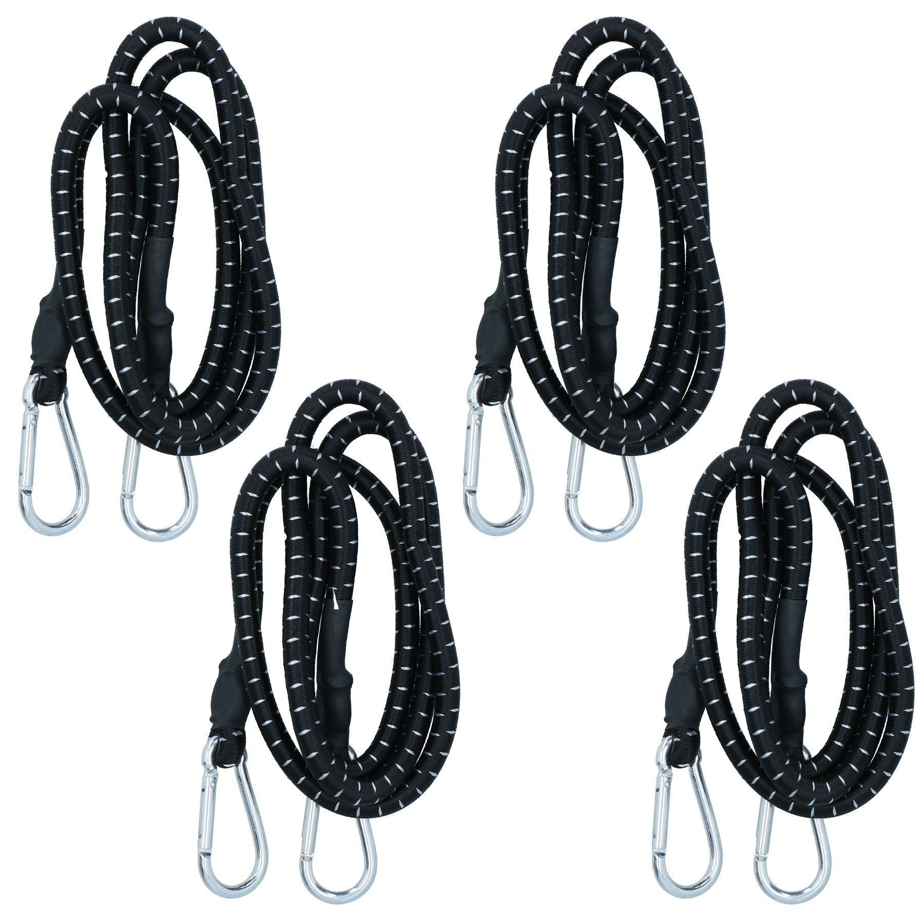 60” Bungee Strap with Metal Carabiners Hook Tie Down Fastener Holder