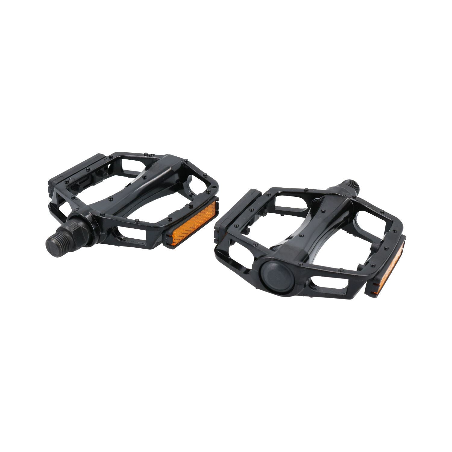 Alloy Platform Pedals 9/16" Mountain Bicycle Cycle Bike MTB Amber Reflectors