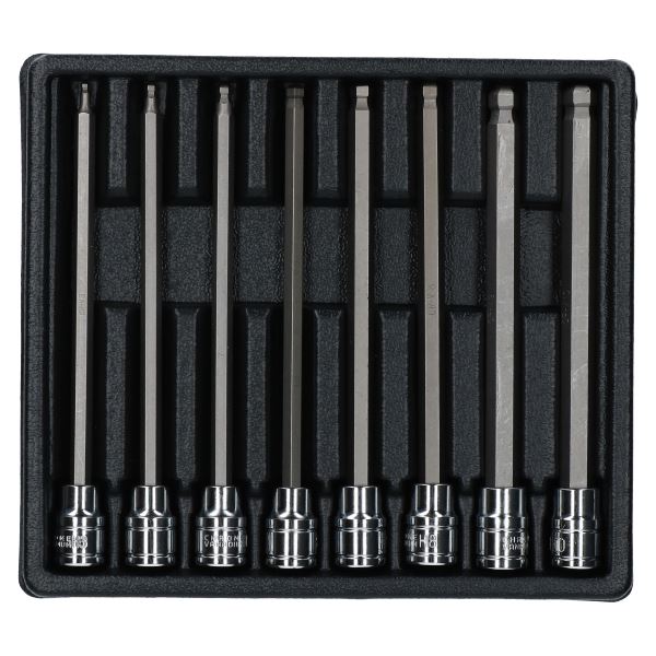 3/8" Drive Metric Extra Long Allen Hex Key Ball Ended Sockets 3mm - 10mm 8pc