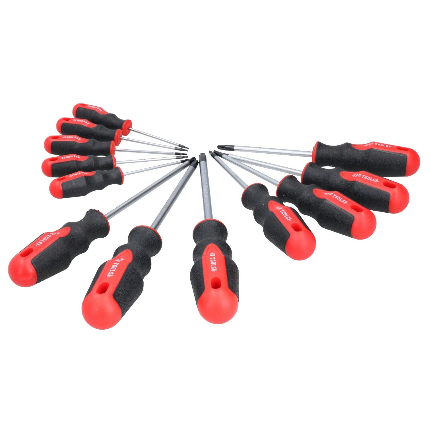 TORX / Star screwdriver set 12pc T6 - T45 with cushioned grip by AB Tools