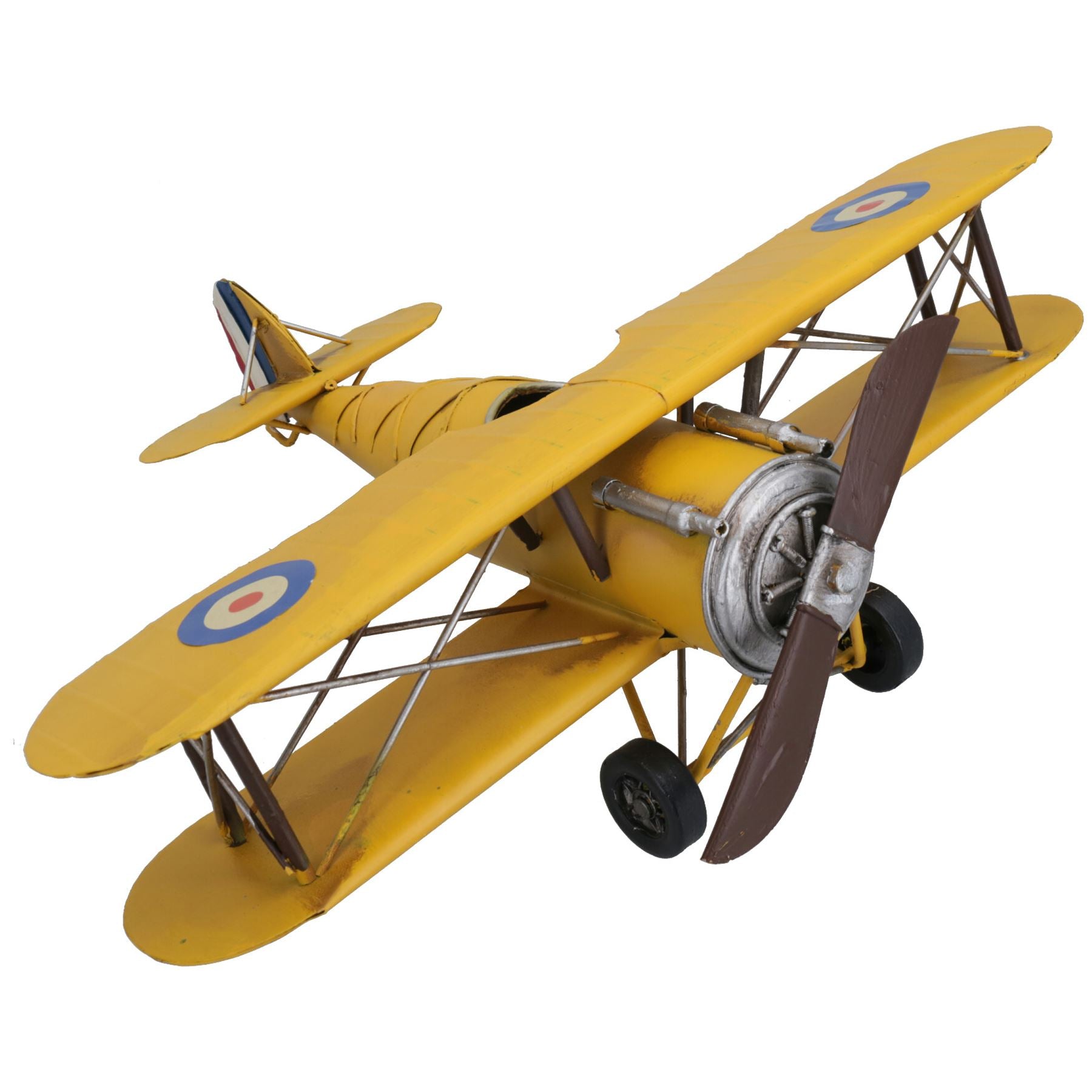 Quality Historical Metal Vintage British Biplane Metal Model Replica Ornament Gift