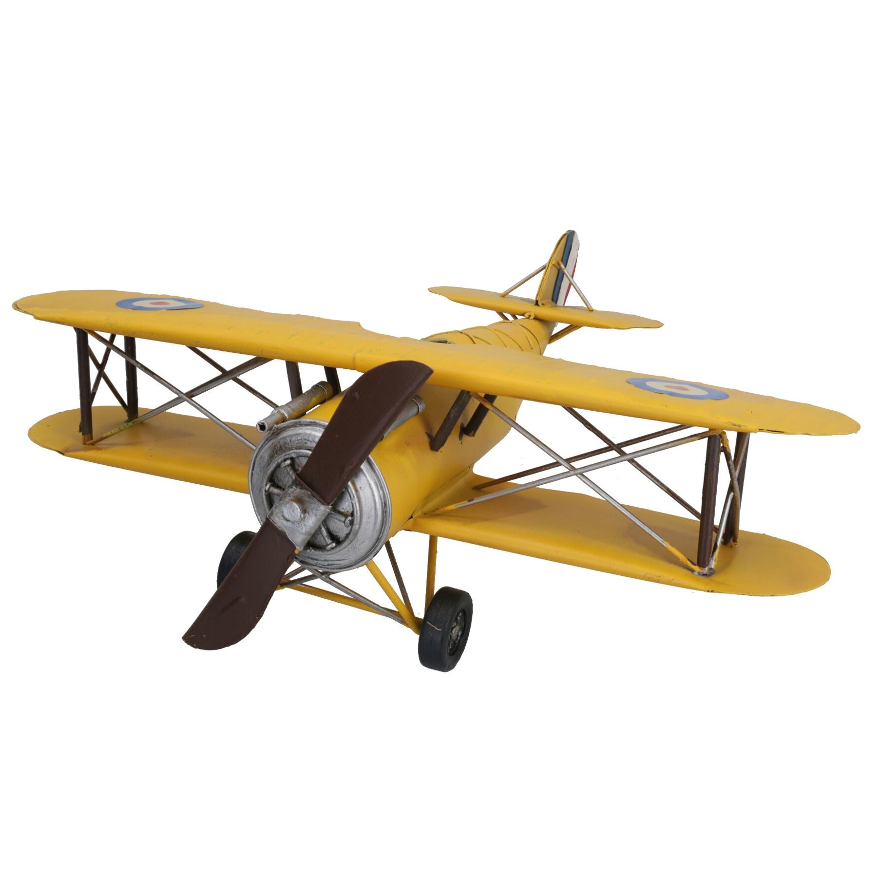 Quality Historical Metal Vintage British Biplane Metal Model Replica Ornament Gift