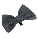 One Size Stylish Grey Tweed Dog Bow Tie For Fashionable Dogs With Collar Loop