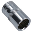 1/2in Drive Shallow Metric MM Socket 12 Sided Bi-Hex with Knurled Ring