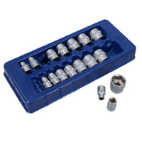 3/8" drive sockets metric shallow 8mm - 24mm 17pc set Satin Finish BERGEN AT299