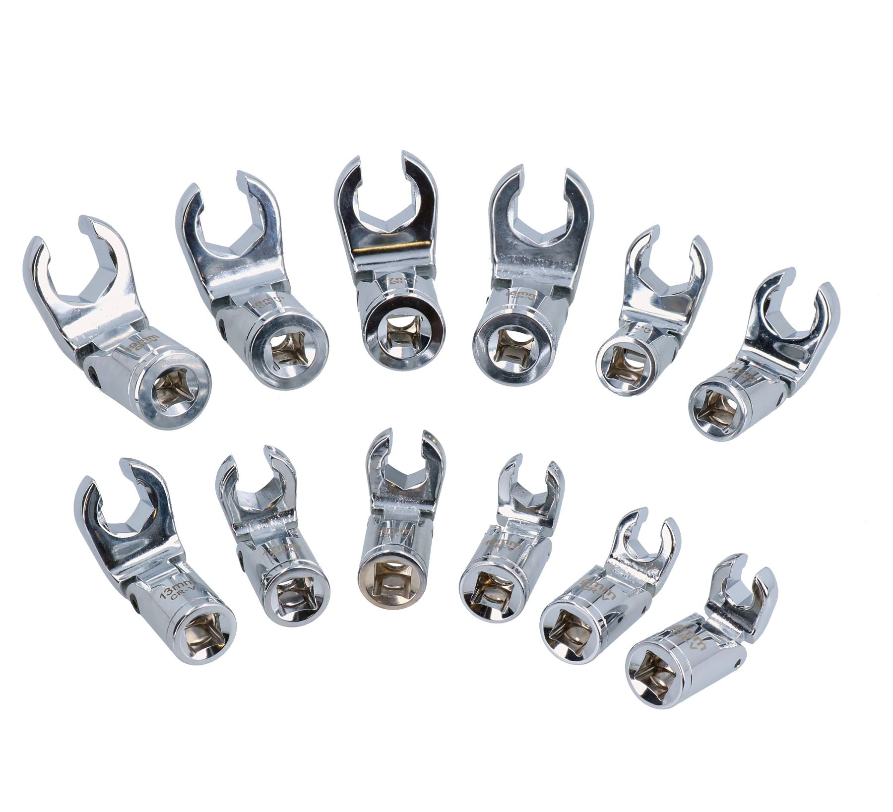 3/8” Drive Metric Swivel Crows Foot Crowfeet Wrench 8 – 19mm 230 Degree 12pc