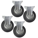 3 / 4 / 5 / 6" Fixed Rubber Caster Wheels Trolley Furniture Castor