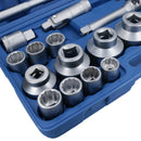 26pc 3/4" dr and 1" dr Shallow Socket Set 21mm - 65mm Metric Sizes Ratchet TE568