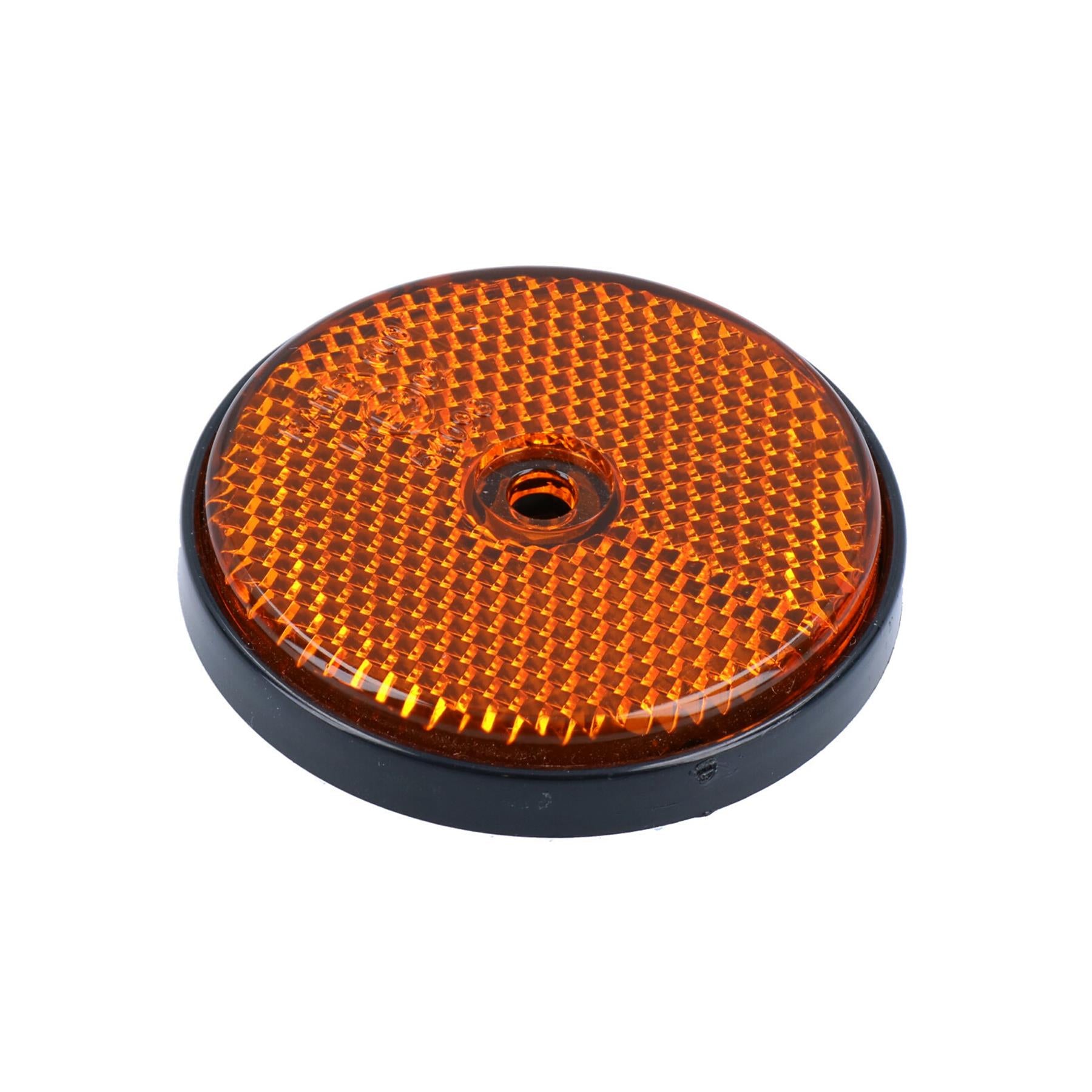 Orange Amber Round Circular Reflectors for Driveway Gate Fence Post Trailers