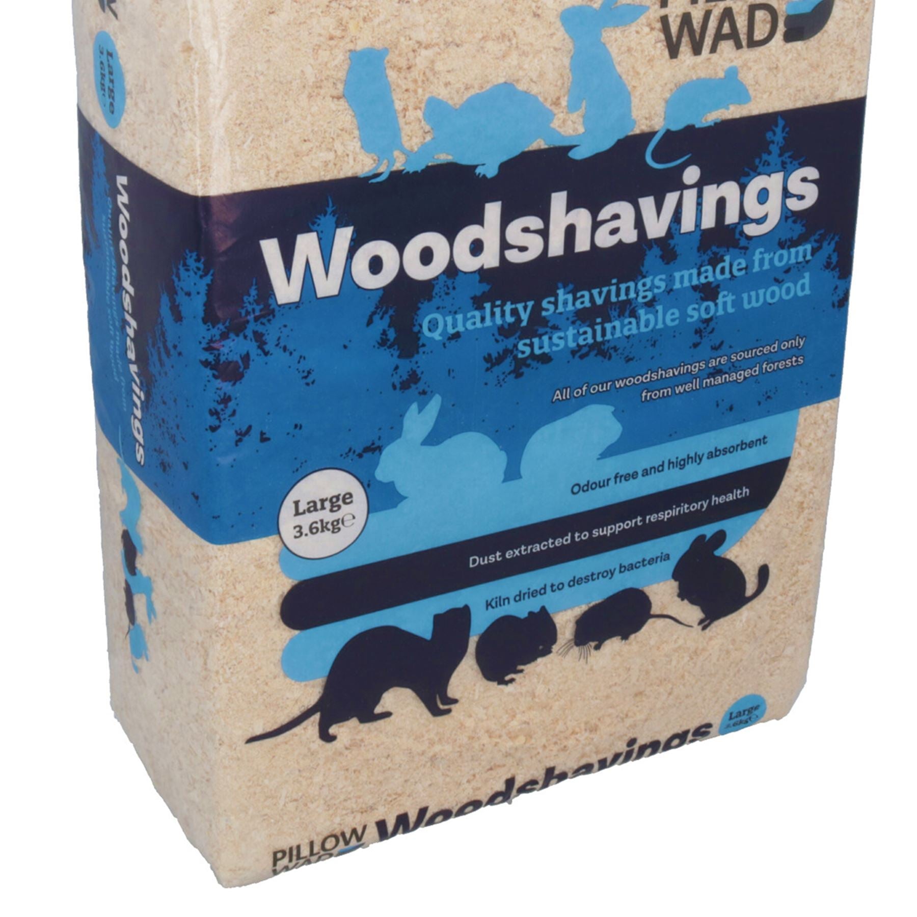 Superior Quality Dust Extracted Kiln Dried Small Animal Bedding Woodshaving3.6Kg