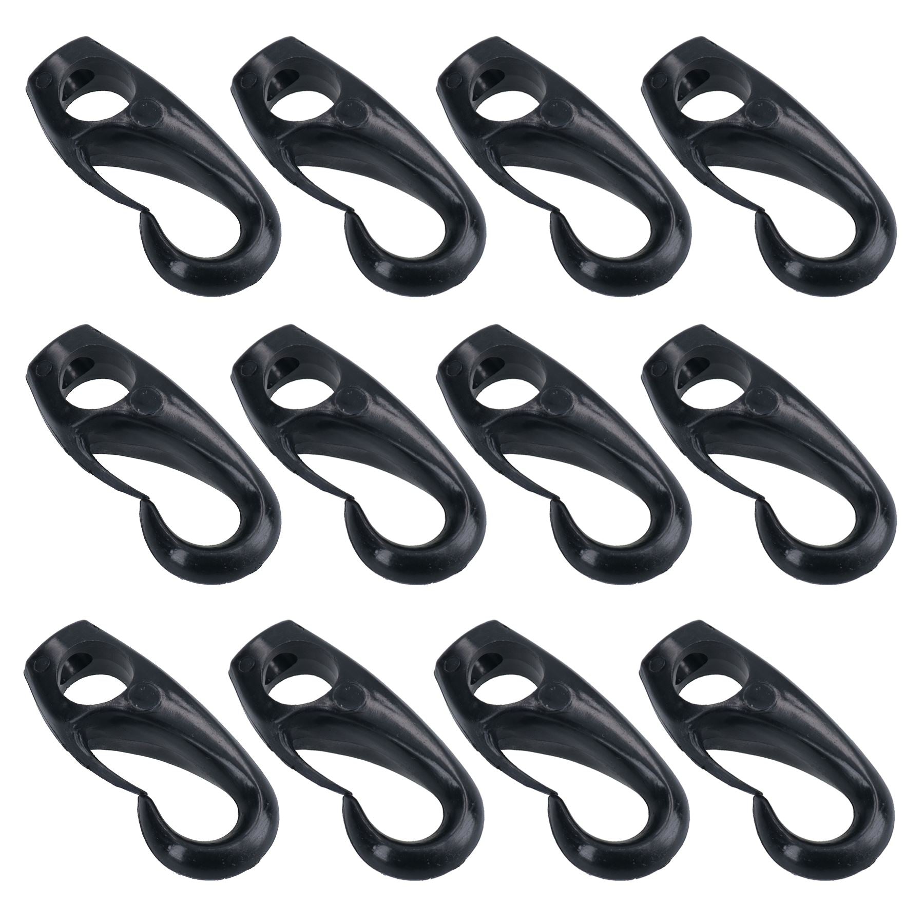 8mm Hook for Bungee Elastic Rope Shock Cord Strap Black Nylon Non-Rust