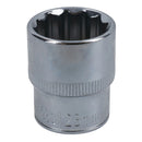 1/2in Drive Shallow Metric MM Socket 12 Sided Bi-Hex with Knurled Ring