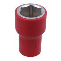 1/2in drive VDE Insulated Shallow Metric Socket 6 Sided Single Hex 1000 V