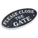 Please Close Gate Black Cast Iron Sign Plaque Door Wall House Home Yard Post