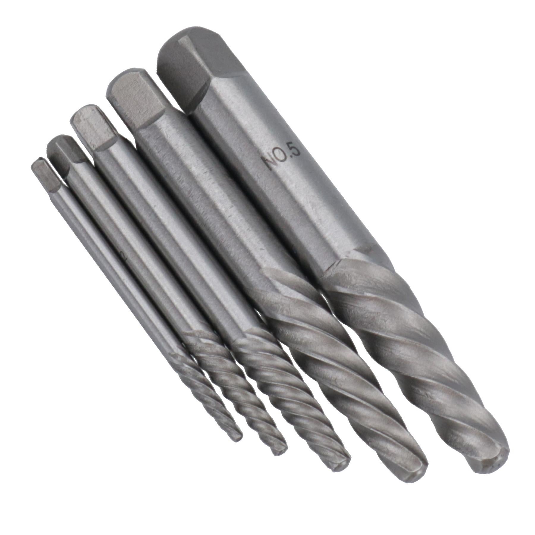 HSS Left Hand Imperial Spiral Drill Bits + Screw Damaged Stud Extractors 10pc