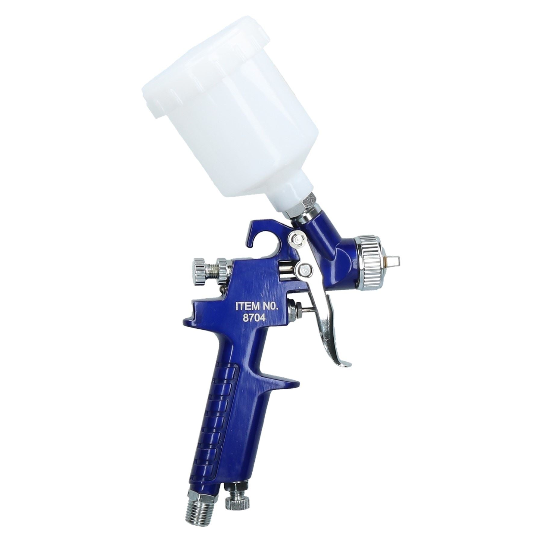 Mini HVLP Gravity Feed Spray Gun 0.8mm, Inline Moisture Trap Pressure Regulator