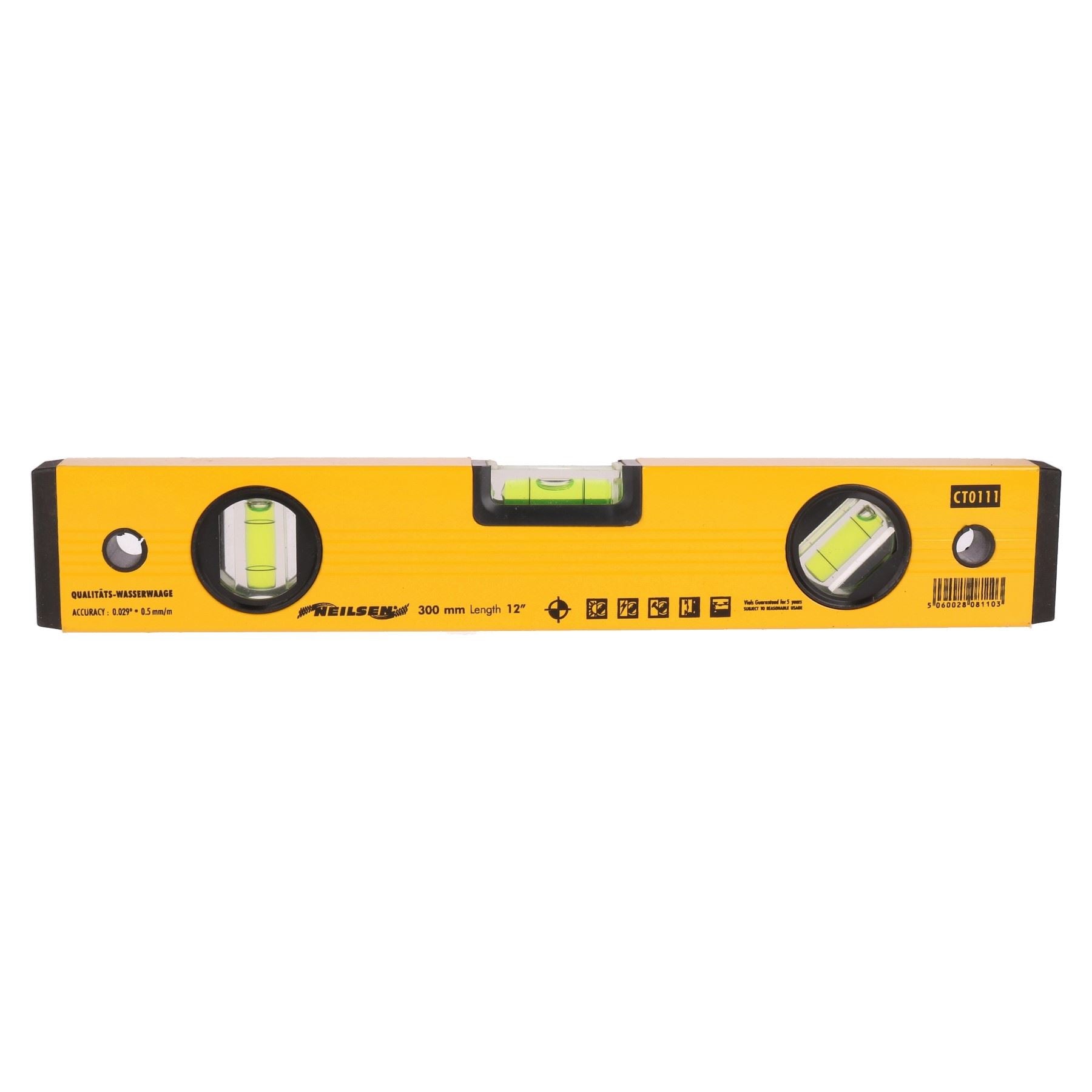 12" / 300mm Aluminium Scaffolding Builders Spirit Level Handheld Straight Levels