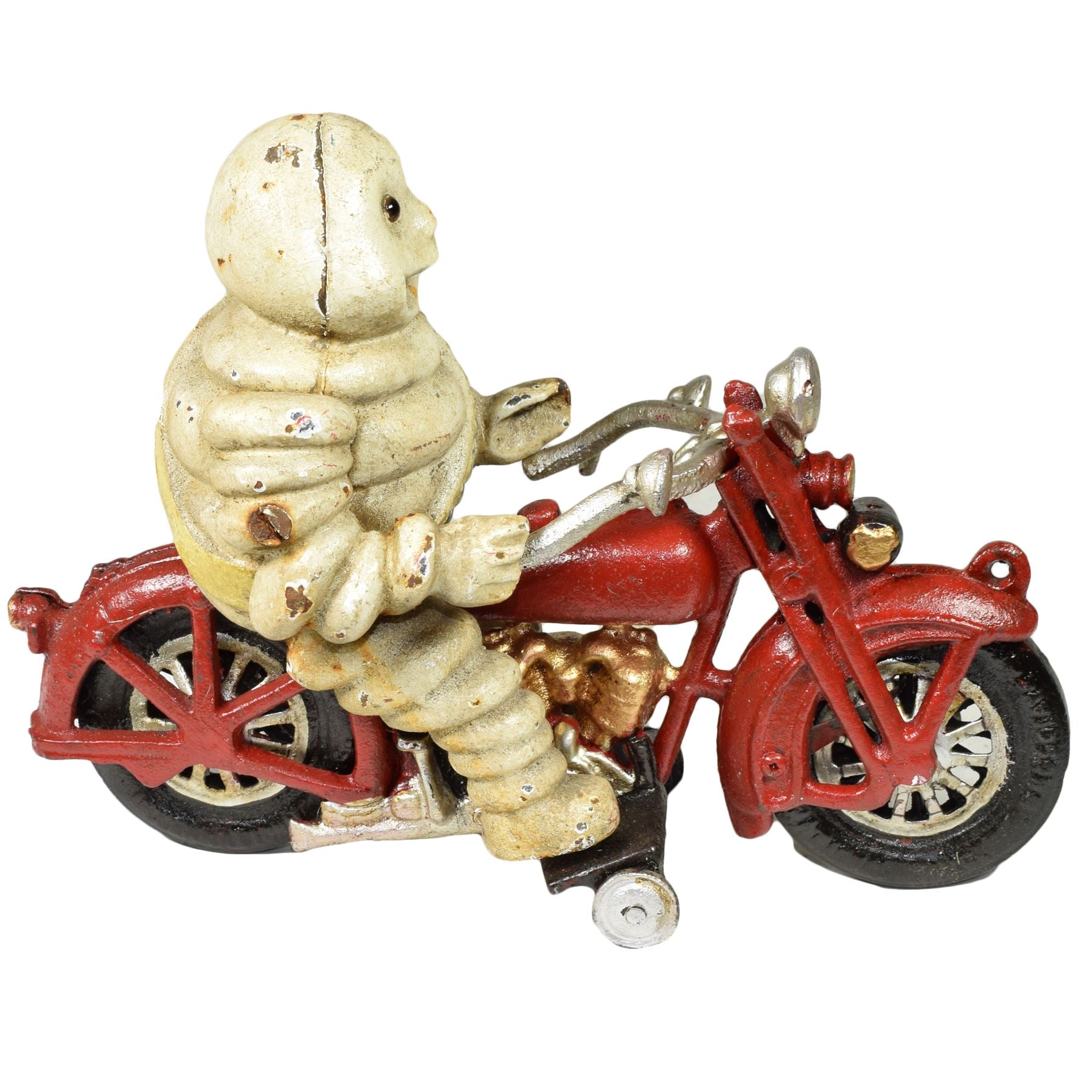 Michelin Man Motorcycle Motorbike Bike Mascot Figure Statue Bibendum Cast Iron