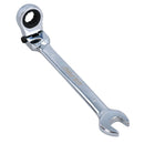 Flexible Headed Ratchet Combination Spanner Wrench with Integrated Lock