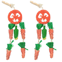 Small Aniamls Boredom Breaker Carrot Dream Catcher Hanging Toy 34cm 2pk