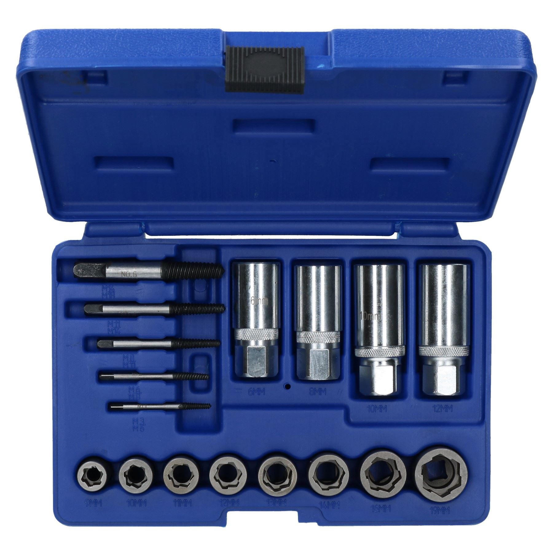 17pc Screw Bolt Stud Nut Extractor Remover Set For Rusted Rounded Seized Bolt