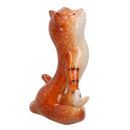 Sitting Yoga Ginger Cat Zen Ornament Statue Meditating Garden House Decor