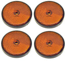 Round Side Reflectors Amber, Red or White for Trailers Fence / Gate Posts