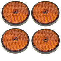 Round Side Reflectors Amber, Red or White for Trailers Fence / Gate Posts