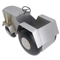 Grey / Sliver Tractor Planter Flower Pot Garden Metal Ornament Farm Home House