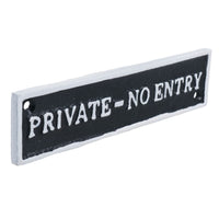 Private No Entry Black Cast Iron Sign Plaque Door Wall House Gate Shop Cafe