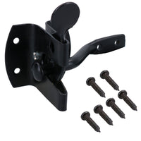 Auto Automatic Gate Latch Catch + Striker Thumb Release Black Powder Coated