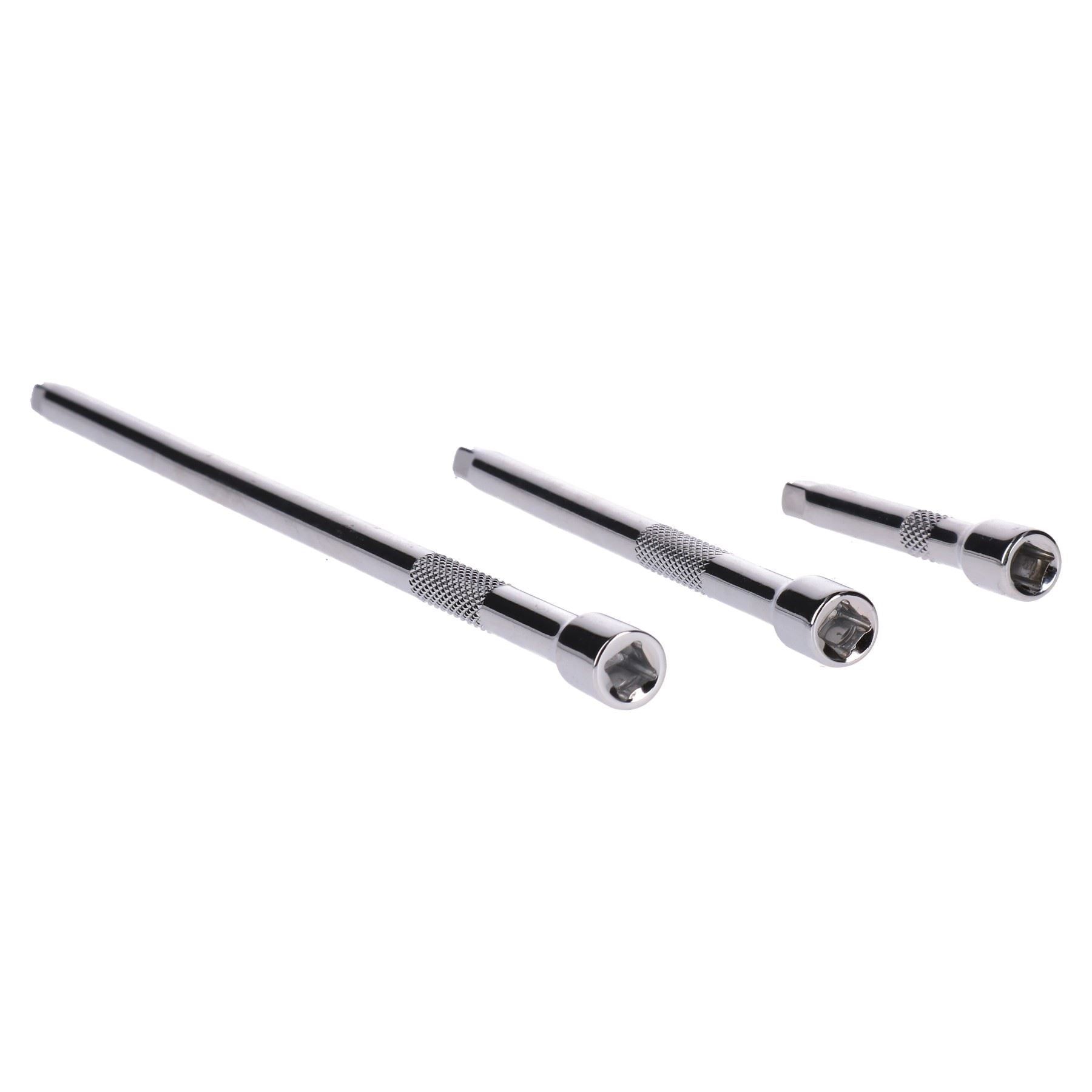 3pc 1/4" Drive Straight Socket Ratchet Extension Bar Set 75mm 125mm 250mm