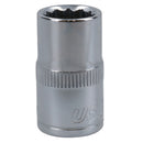 1/2in Drive Shallow Metric MM Socket 12 Sided Bi-Hex with Knurled Ring