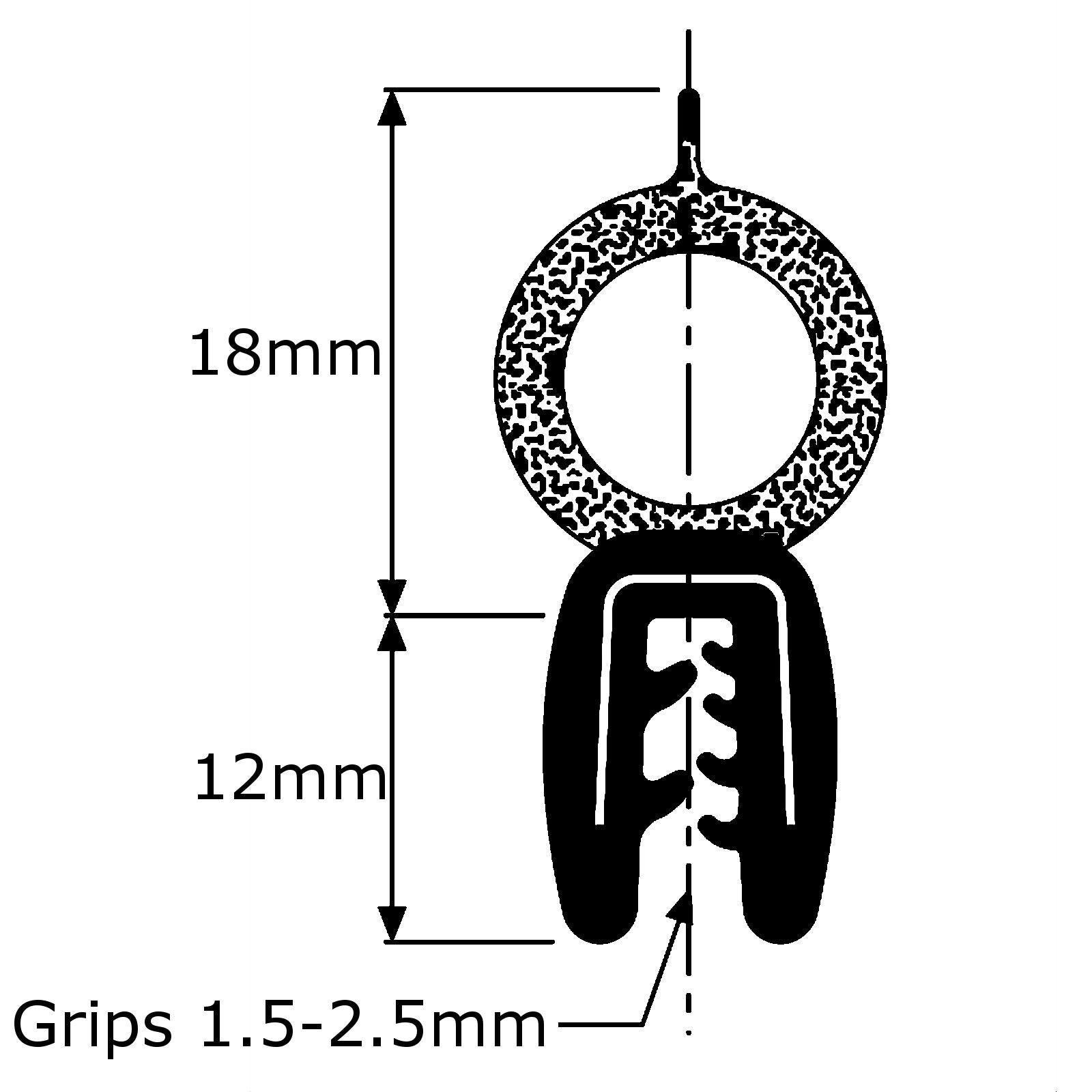 Motorhome & Caravan Door Seal 4.9M Trim Rubber Trunk Locker Top Tube Lip Seal JG06